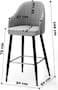 Wooden Twist Hassock Modern Cafe Dining Chair Metal Legs