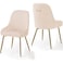 Wooden Twist Echelon Modern Cafe Dining Chair Wih Metal Legs - Beige