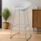 Wooden Twist Mope Design Modern Cafe Dining Chair Metal Legs White