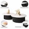Wooden Twist Designer Marble Nesting Coffee Tables, Thick Marble Top &amp; Strong Metal Frame Luxury Living Room Table (Set of 2)