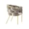 Wooden Twist Bubble Design Metallic Legs Soft Comfortable Holland Fabric Armrest Chair For Living Room