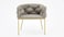 Wooden Twist Bubble Design Metallic Legs Soft Comfortable Holland Fabric Armrest Chair For Living Room