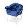 Wooden Twist Bubble Design Metallic Legs Soft Comfortable Holland Fabric Armrest Chair For Living Room