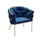 Wooden Twist Bubble Design Metallic Legs Soft Comfortable Holland Fabric Armrest Chair For Living Room