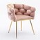 Wooden Twist Bubble Design Metallic Legs Soft Comfortable Holland Fabric Armrest Chair For Living Room