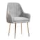 Wooden Twist Bonzer Velvet Fabric Modern Cafe Dining Chair with Metal Legs - Stylish Seating for Kitchen and Dining Room - Grey