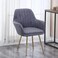 Wooden Twist Bonzer Velvet Fabric Modern Cafe Dining Chair with Metal Legs - Stylish Seating for Kitchen and Dining Room - Grey