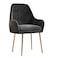 Wooden Twist Bonzer Velvet Fabric Modern Cafe Dining Chair with Metal Legs - Stylish Seating for Kitchen and Dining Room - Black