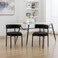 Round Upholstered Boucle Dining Room Chair Mid-Century Modern Kitchen Chairs Curved Backrest Chairs for Dining Room Black Metal Legs