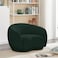 Snug Rounded Back Rich Green Modern Boucle Sofa