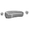 Snug Rounded Back Rich Grey Modern Boucle Sofa