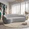 Snug Rounded Back Rich Grey Modern Boucle Sofa