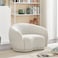 Snug Rounded Back Rich Cream Modern Boucle Sofa