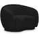 Snug Rounded Back Rich Black Modern Boucle Sofa