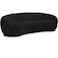 Snug Rounded Back Rich Black Modern Boucle Sofa