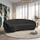 Snug Rounded Back Rich Black Modern Boucle Sofa