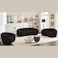 Snug Rounded Back Rich Black Modern Boucle Sofa