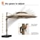 Wooden Twist Sunshade Aluminium Garden Water Base Round Umbrella with Rotating Handle Stylish Outdoor and UV-Resistant Canopy