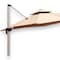 Wooden Twist Sunshade Aluminium Garden Umbrella with Rotating Handle Stylish Outdoor Patio Decor and UV-Resistant Canopy ( Beige )