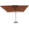 Wooden Twist Sunshade Aluminium Garden Umbrella with Rotating Handle Stylish Outdoor Patio Decor and UV-Resistant Canopy ( Beige )