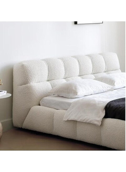 Wooden Twist Awf Modernize Boucle Upholstery Bed for Luxury Bedroom Contemporary, Stylish, and Elegant