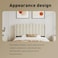Wooden Twist Modern Rectangular Velvet Upholstery Bed with Soft Wingback Headboard ( Cream ) - Queen