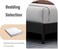 Wooden Twist Modern Rectangular Velvet Upholstery Bed with Soft Wingback Headboard ( Black ) - Queen (150 x 200cm)