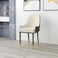 Wooden Twist Villoso Modern Dining Chair with PU Leather, Iron Black Legs &amp; Gold Corner - Elegant Contemporary Seating for Home and Kitchen D&eacute;cor