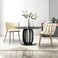 Wooden Twist Woven Back Dining Chair with Metal Legs - Ideal for Cafe, Restaurant, and Home D&eacute;cor - Beige