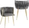 Wooden Twist Design Woven Back Velvet Upholstery and Metal Legs Elegant Seating Dining Chair for Cafe, Restaurant, and Home