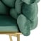 Wooden Twist Bubble Design Metallic Legs Soft Comfortable Holland Fabric Armrest Chair For Living Room