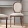Classic Furniture French Bistro Chair - Vintage Fabric Upholstered, Wood Round Back, Indoor/Outdoor