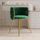 Wooden Twist Endorse Soft Velvet Upholstery Makeup Lounge Chair with Metal Legs Modern Dining Chair for Home and Office ( Green  )