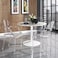 Wooden Twist Fresco Acrylic Transparent Armrest Modern Dining Chair Stylish Indoor Outdoor Seating for Office, Restaurant, and Cafe ( Pack of 1 )