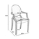 Wooden Twist Fresco Acrylic Transparent Armrest Modern Dining Chair Stylish Indoor Outdoor Seating for Office, Restaurant, and Cafe ( Pack of 1 )