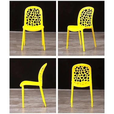 Wooden Twist Flexile Strong Modern Back Stacking Chair Stylish Dining Chair for Plastic Cafe Restaurant, Indoor &amp; Outdoor Use