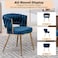 Wooden Twist Woven Carved Backrest Velvet Upholstery and Metal Legs Elegant Seating Dining Chair for Cafe, Restaurant, and Home