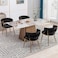 Wooden Twist Woven Carved Backrest Velvet Upholstery and Metal Legs Elegant Seating Dining Chair for Cafe, Restaurant, and Home