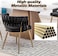 Wooden Twist Woven Carved Backrest Velvet Upholstery and Metal Legs Elegant Seating Dining Chair for Cafe, Restaurant, and Home