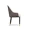 Wooden Twist Villoso Modern Dining Chair with PU Leather, Iron Black Legs &amp; Gold Corner - Elegant Contemporary Seating for Home and Kitchen D&eacute;cor
