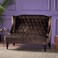 Wooden Recessed Arm Loveseat Bench (2 Seater, Chocolate)