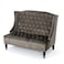 Wooden Recessed Arm Loveseat Bench (2 Seater, Grey)