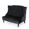Wooden Recessed Arm Loveseat Bench (2 Seater, Black)