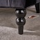 Wooden Recessed Arm Loveseat Bench (2 Seater, Black)