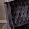 Wooden Recessed Arm Loveseat Bench (2 Seater, Black)