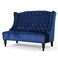 Wooden Recessed Arm Loveseat Bench (2 Seater, Navy Blue)