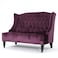 Wooden Recessed Arm Loveseat Bench (2 Seater, Purple)