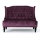 Wooden Recessed Arm Loveseat Bench (2 Seater, Purple)
