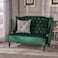 Wooden Recessed Arm Loveseat Bench (2 Seater, Dark Green)