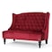 Wooden Recessed Arm Loveseat Bench (2 Seater, Maroon)